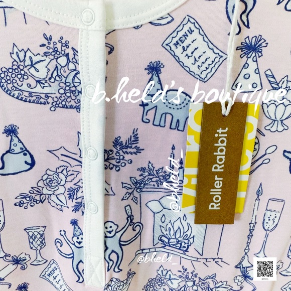 Roller Rabbit Party Toile Pajamas in Pink Size Small (S) Brand New NWT - Picture 5 of 14